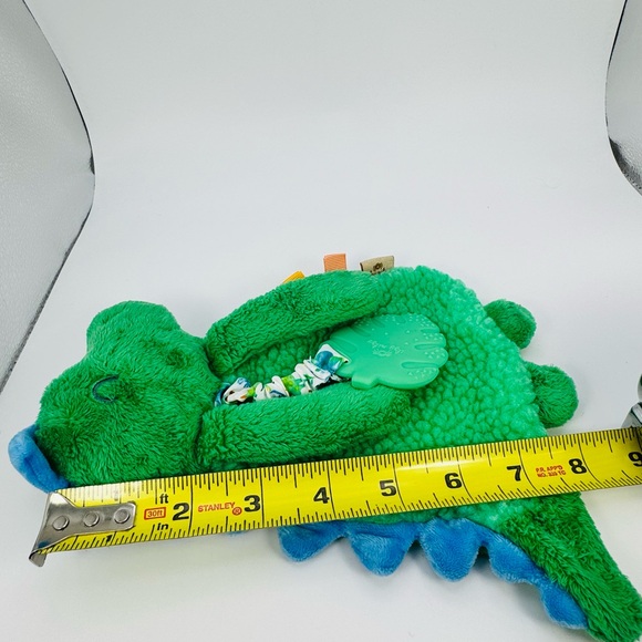 Itzy Ritzy Teether Crinkle Toy Baby Green Dino Dinosaur 9” Lovey - Picture 6 of 6